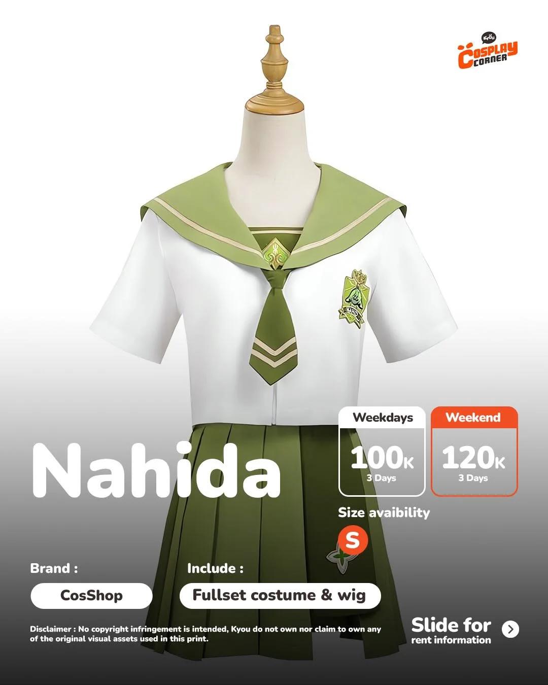 Nahida Genshin Impact - Seifuku Kostum & Wig