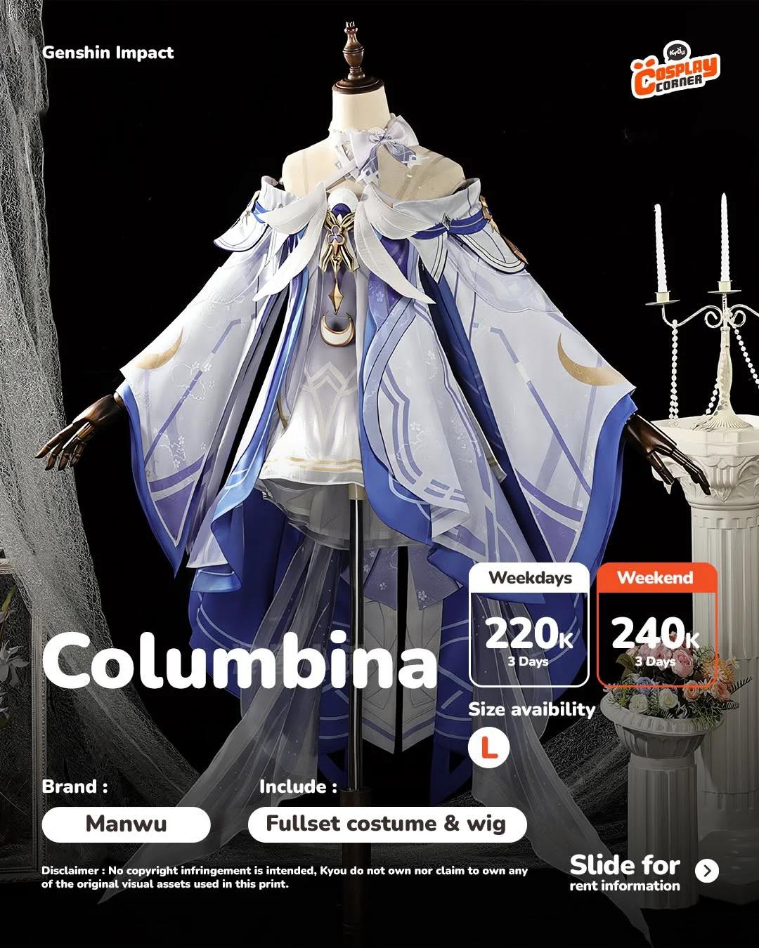 Columbina Genshin Impact - Costume & Wig
