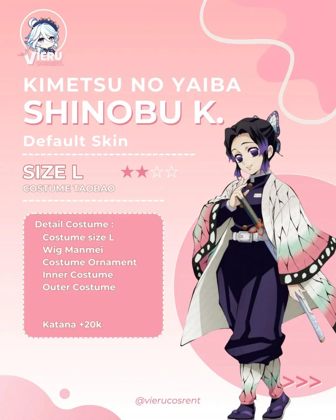 Shinobu Kochou Kimetsu no Yaiba - Kostum & Wig