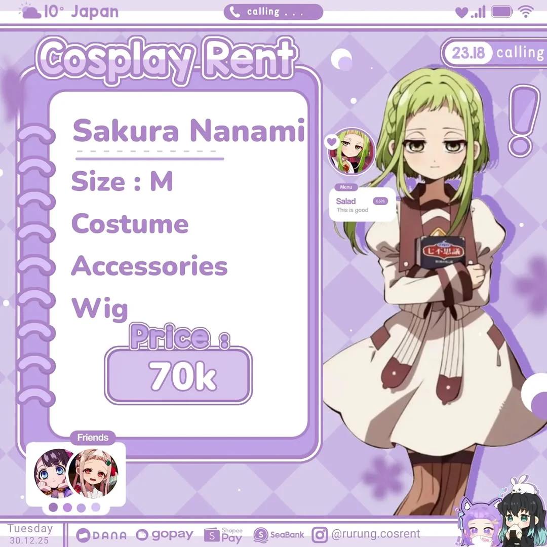 Sakura Nanami Jibaku Shounen Hanako Kun - Costume & Wig Rental