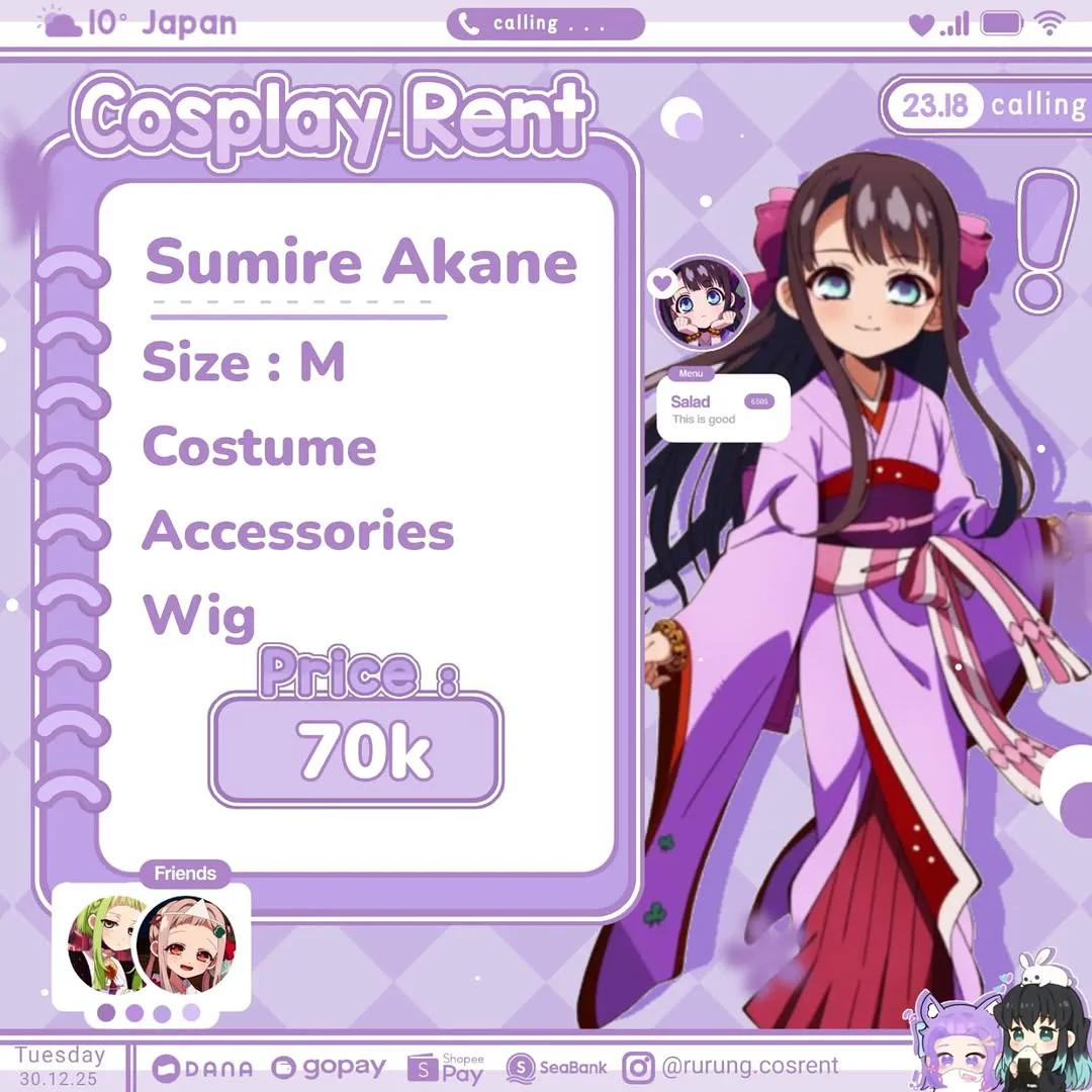Sumire Akane Jibaku Shounen Hanako Kun - Kostum & Wig