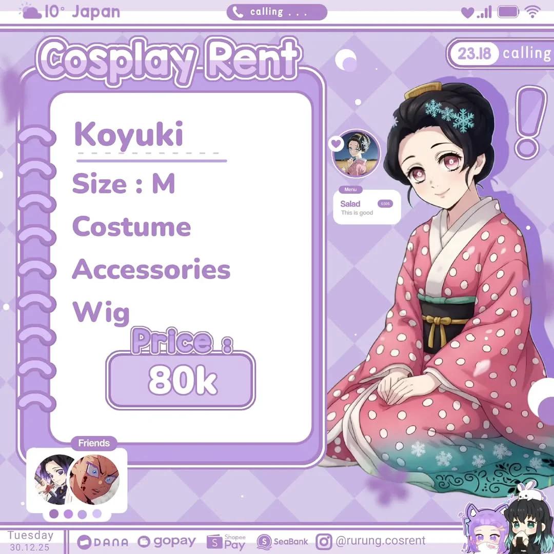 Koyuki Kimetsu no Yaiba - Costume & Wig Rental