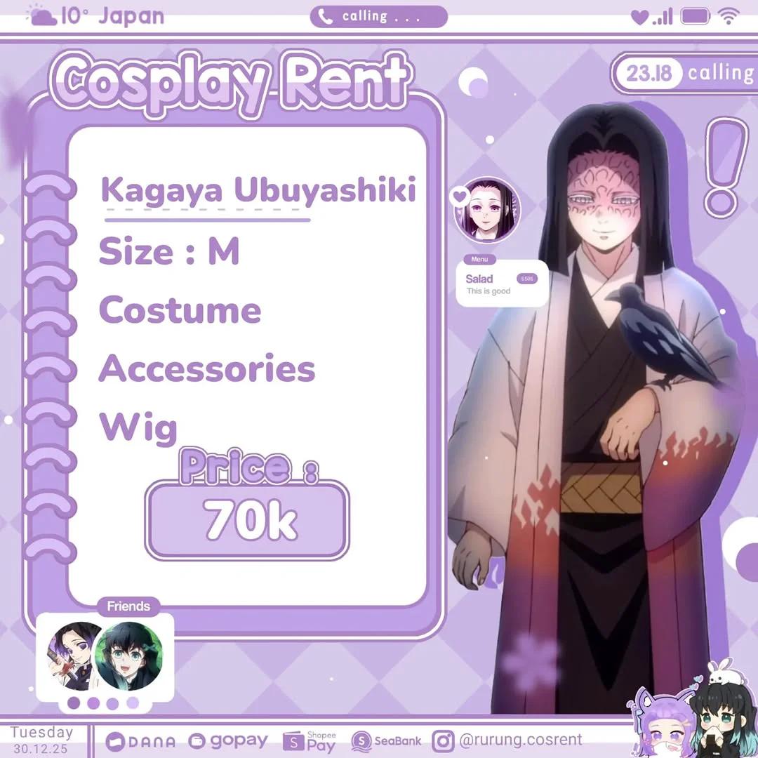 Kagaya Ubuyashiki Kimetsu no Yaiba - Costume & Wig