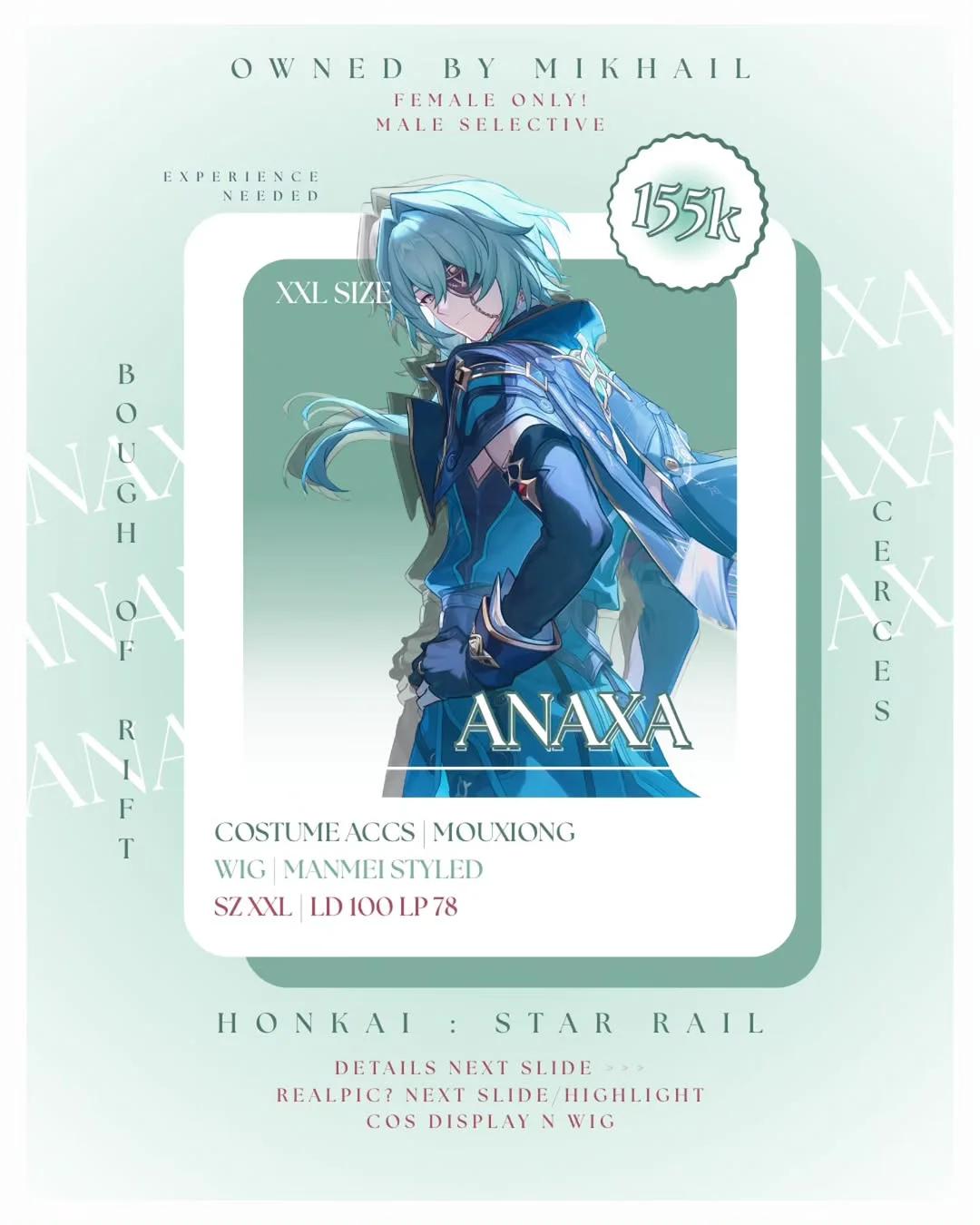 Anaxa Honkai: Star Rail - Kostum & Wig