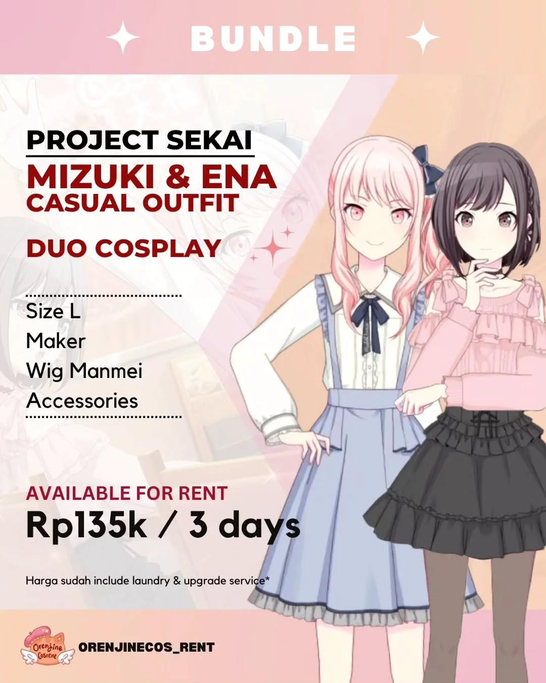 Mizuki & Ena Project Sekai - Kostum & Wig