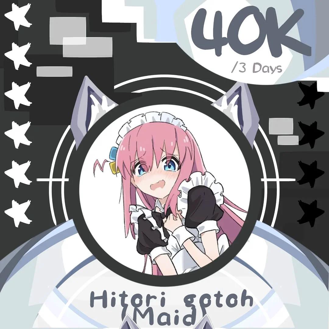 Hitori Gotoh Bocchi The Rock - Kostum Maid