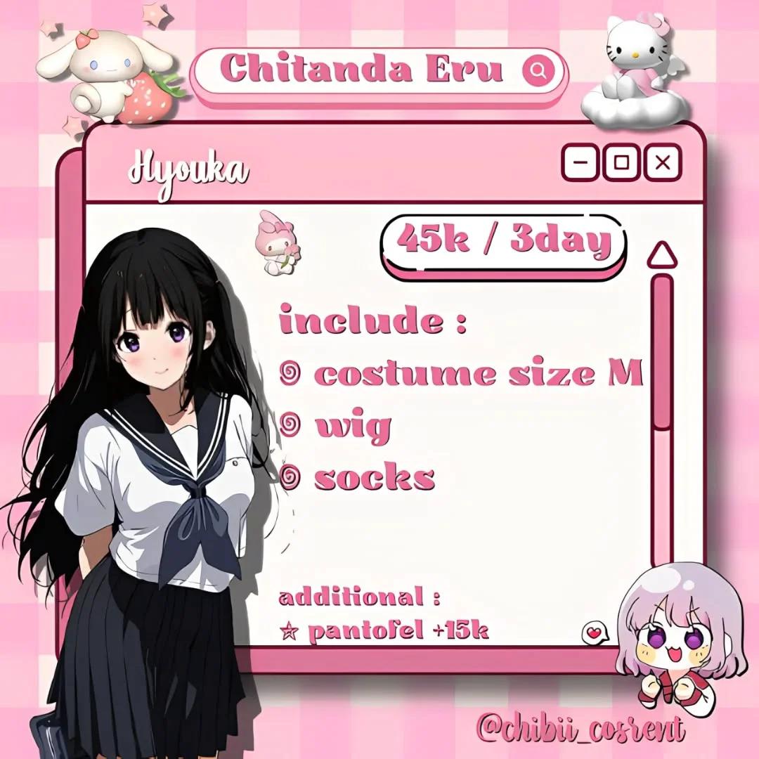 Chitanda Eru - Kostum, Wig & Socks
