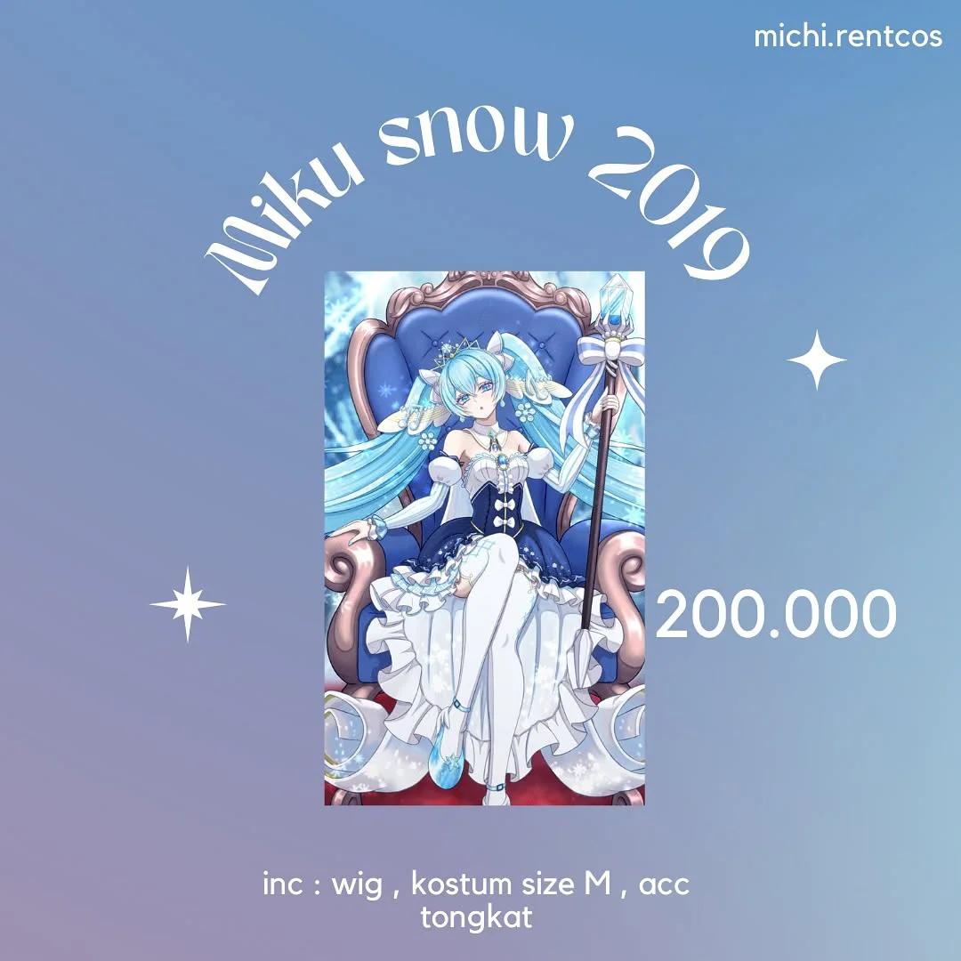 Hatsune Miku Snow - Kostum, Wig & Tongkat