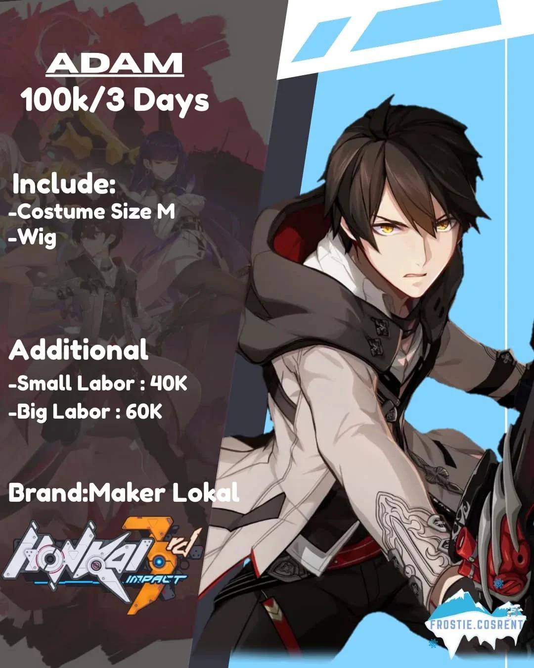 Adam Honkai Impact 3rd Cosplay Costume