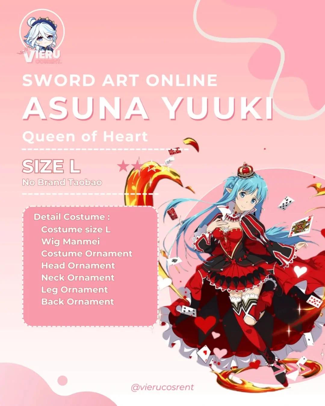 Asuna Yuuki Sword Art Online - Queen of Heart Costume
