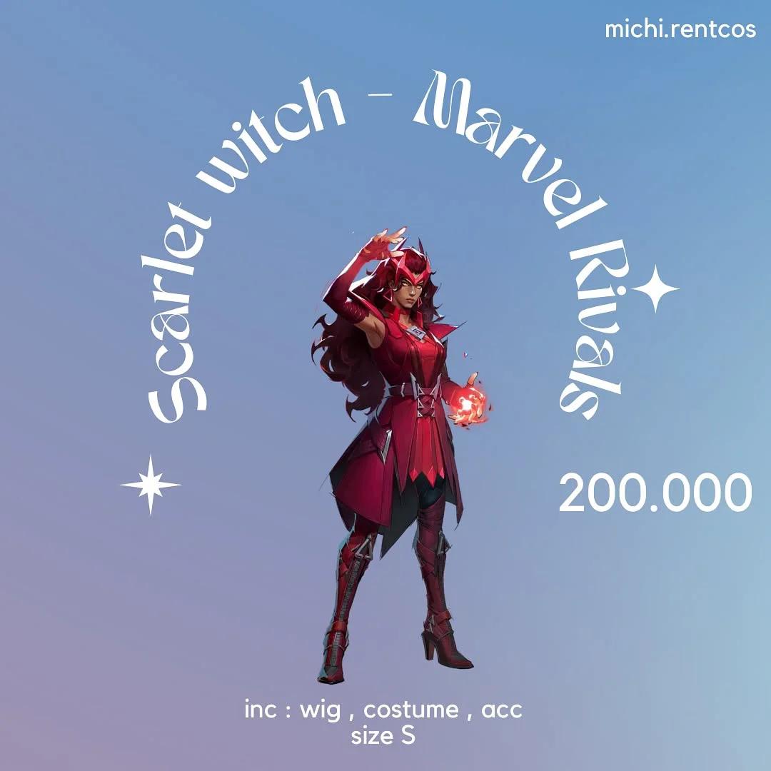 Scarlet Witch Marvel Rivals - Kostum, Wig, Aksesoris