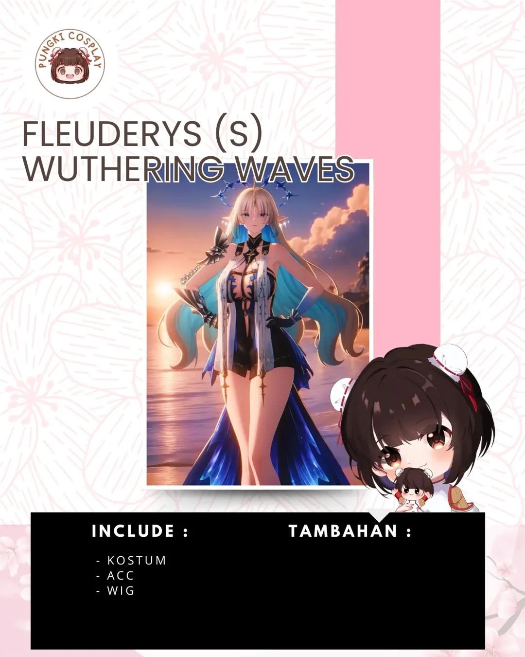 Fleuderys Wuthering Waves - Kostum, Aksesoris, Wig