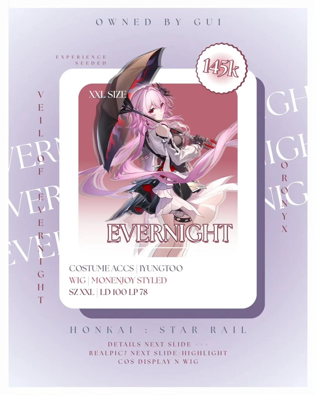 Evernight Honkai: Star Rail - Kostum & Wig