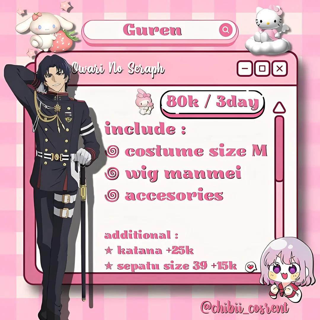 Guren Owari No Seraph - Kostum, Wig & Aksesoris