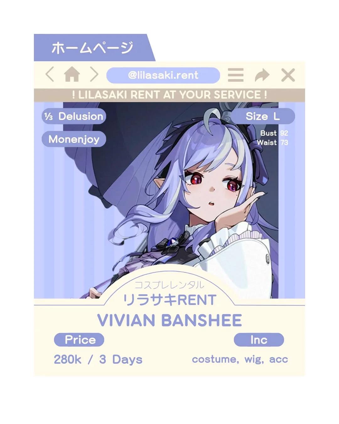 Vivian Banshee - Kostum & Wig Fullset Delusion
