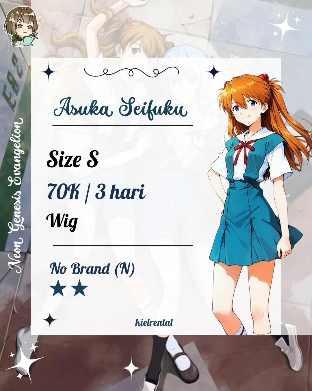Asuka Langley Neon Genesis Evangelion - Kostum, Wig, Acc