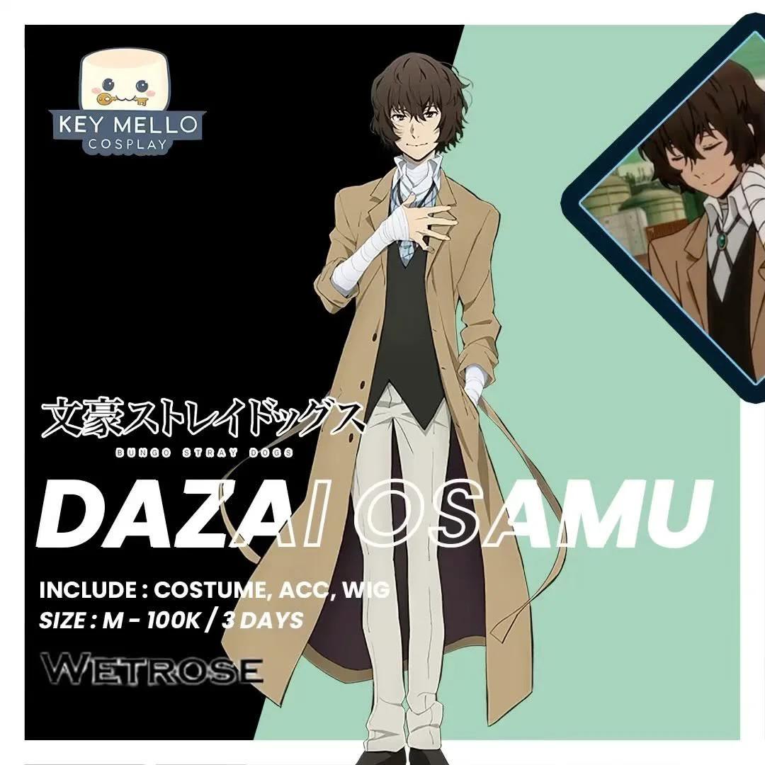 Dazai Osamu Bungo Stray Dogs - Kostum & Wig