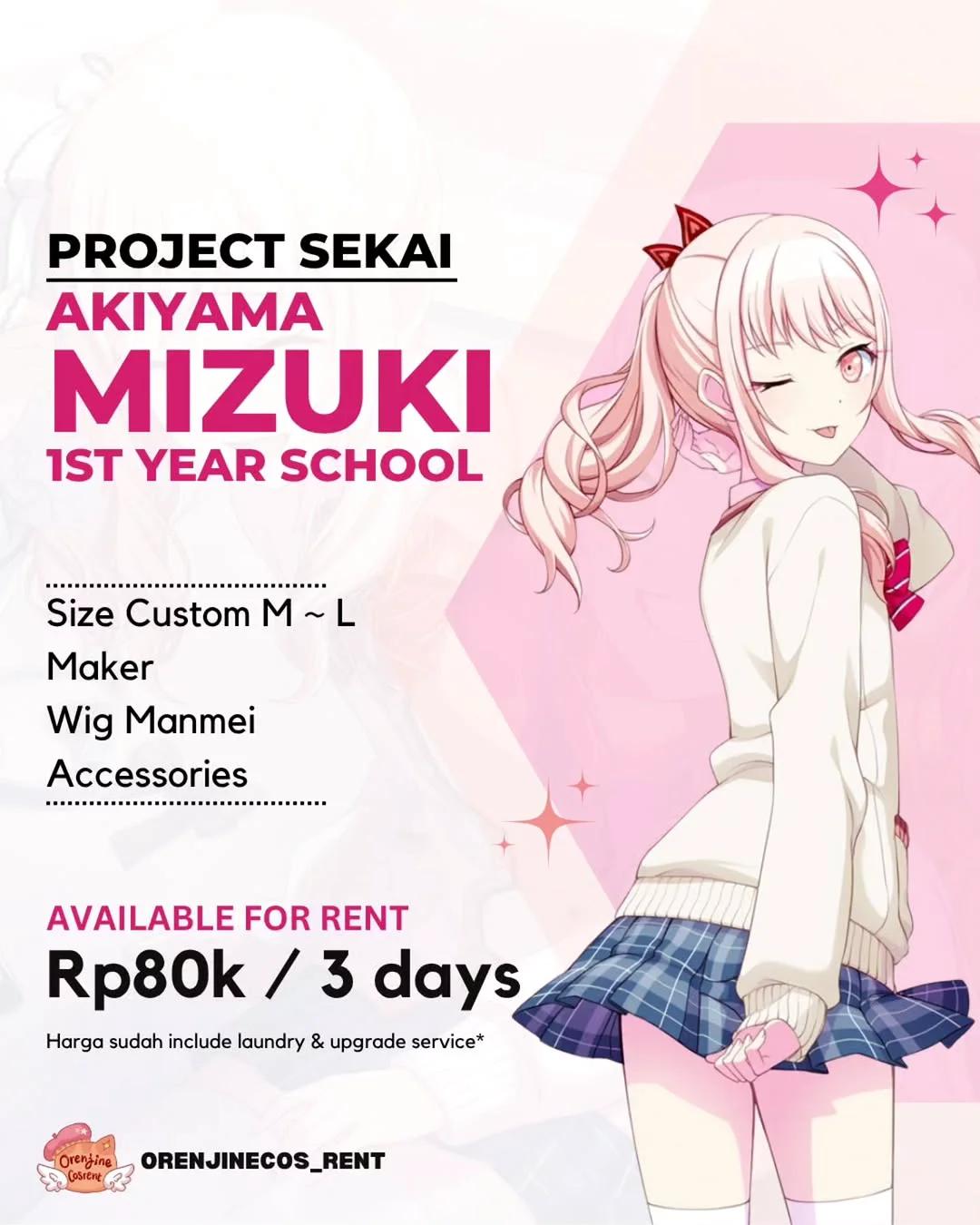 Akiyama Mizuki Project Sekai - Kostum & Wig