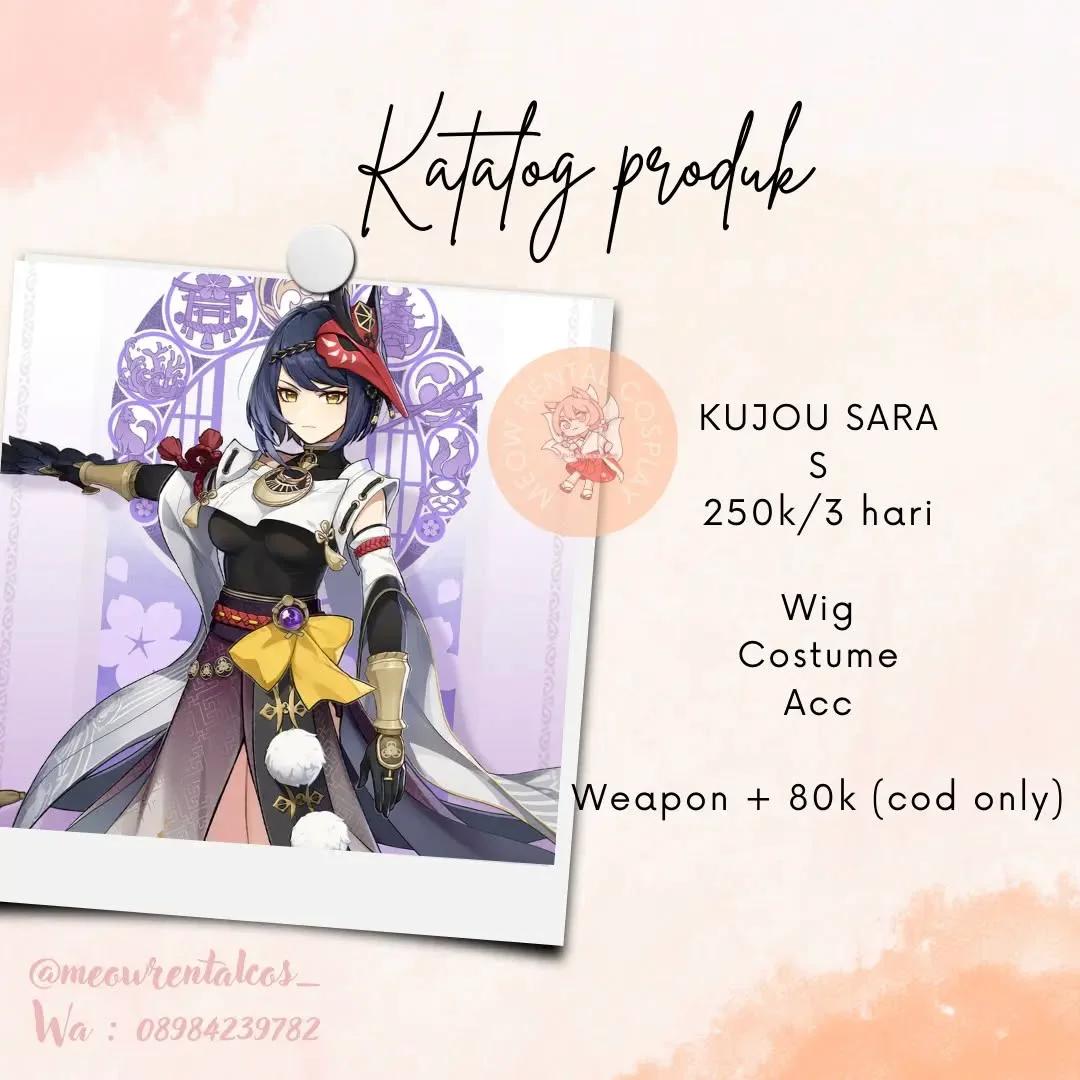 Kujou Sara Genshin Impact - Kostum, Wig, Aksesoris