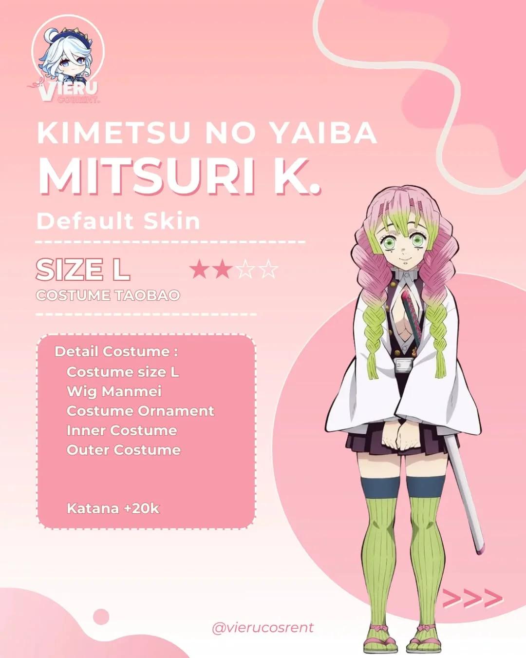 Mitsuri Kanroji Kimetsu No Yaiba - Kostum