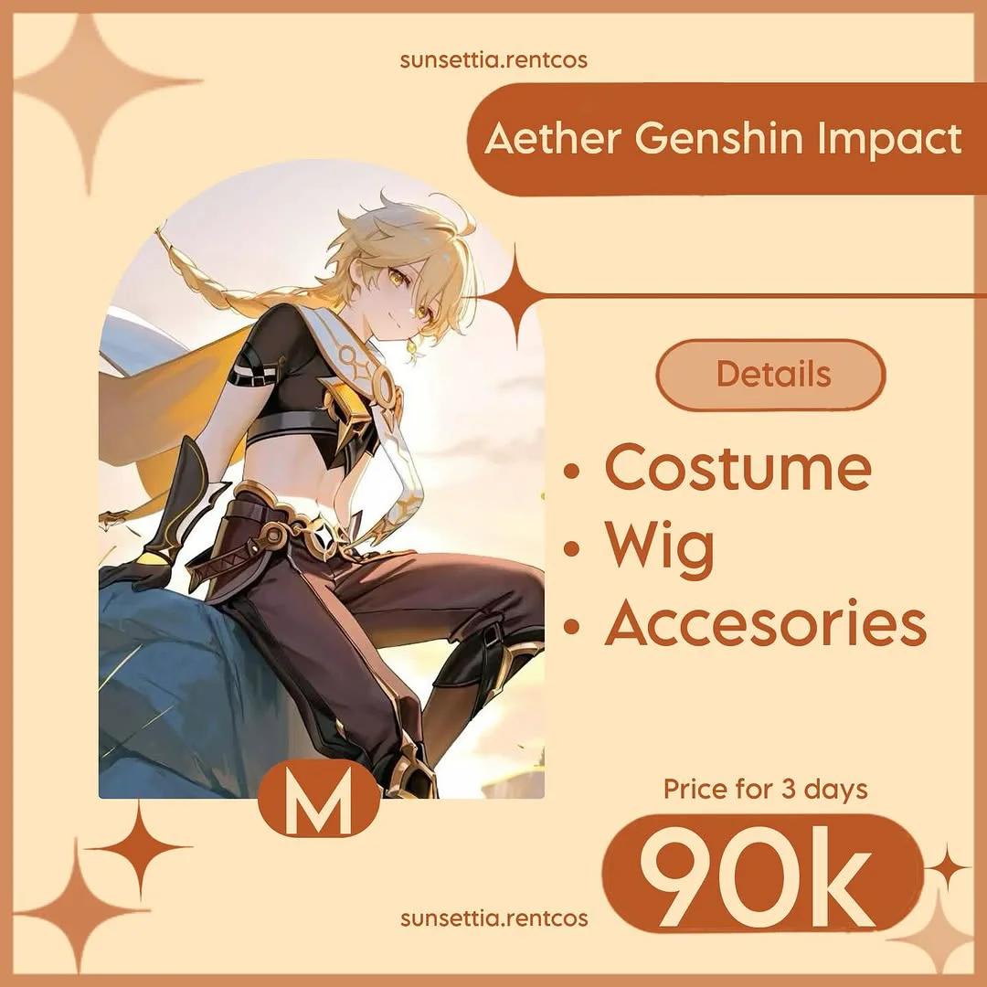 Aether Genshin Impact - Fullset Costume, Wig, & Accessories