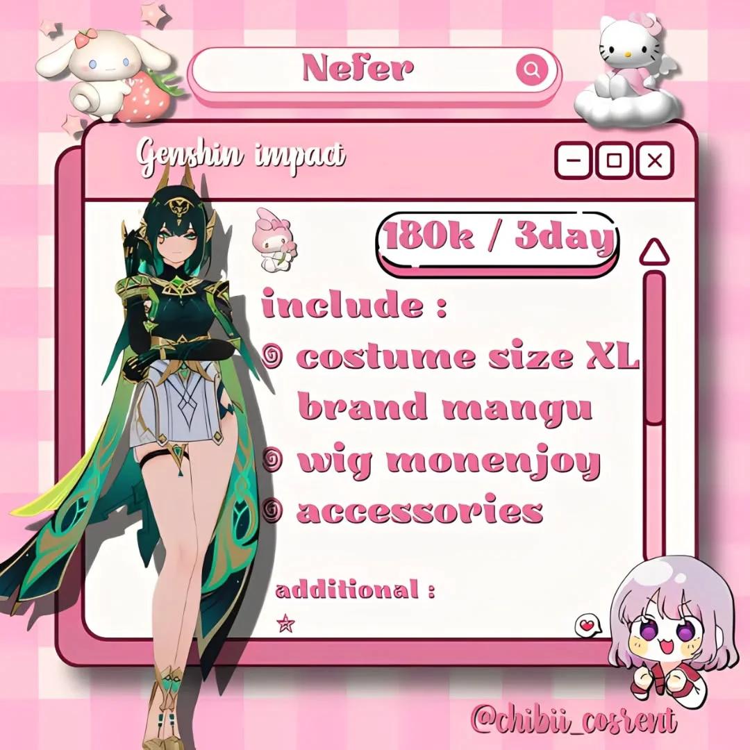 Nefer Genshin Impact - Kostum, Wig, Aksesoris