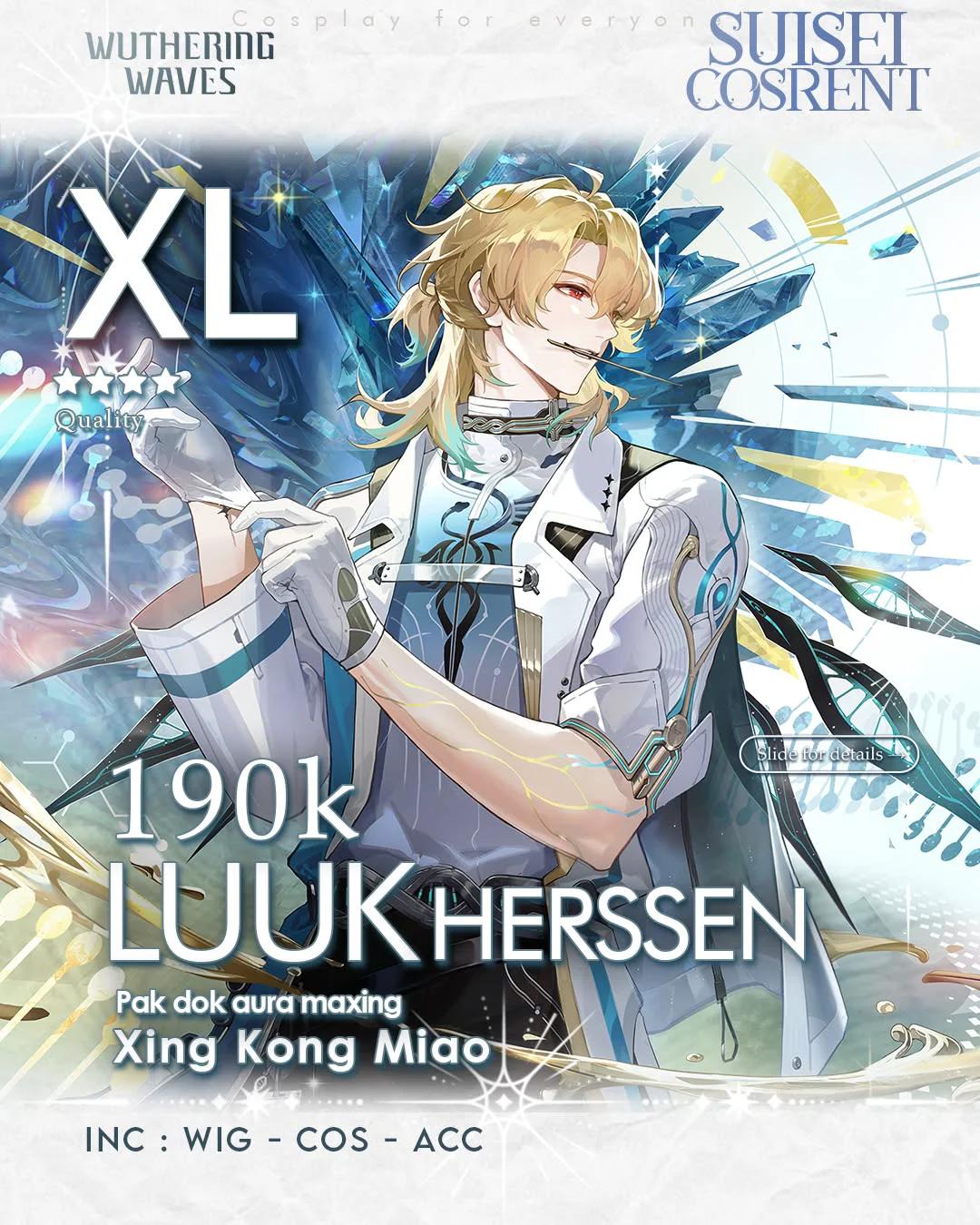 Luuk Herssen Wuthering Waves - Kostum, Wig & Aksesoris