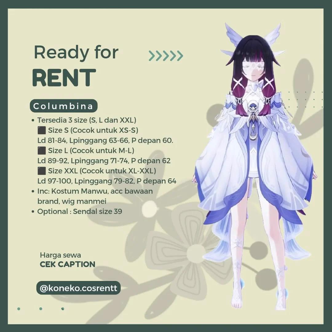 Columbina Genshin Impact - Kostum & Wig