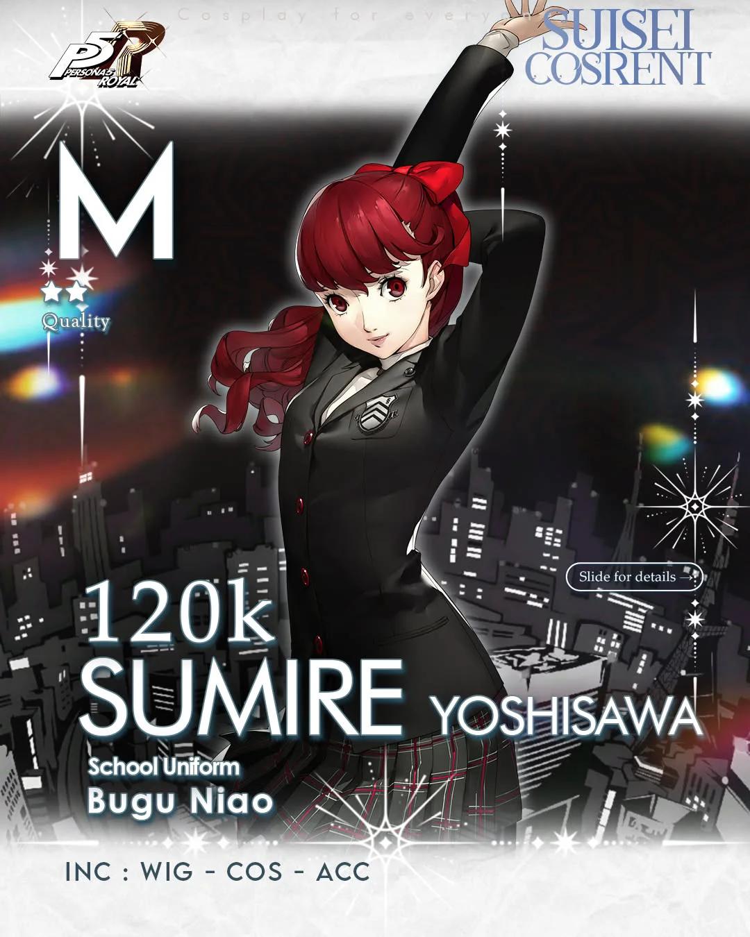 Sumire Yoshizawa Persona 5 - Kostum, Wig & Aksesori