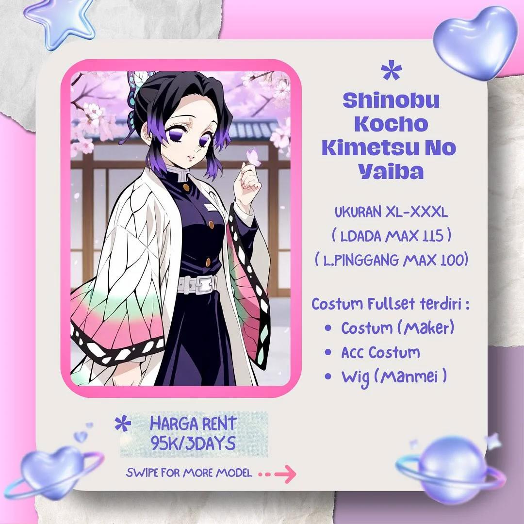Shinobu Kochou Kimetsu No Yaiba Cosplay Rental Fullset