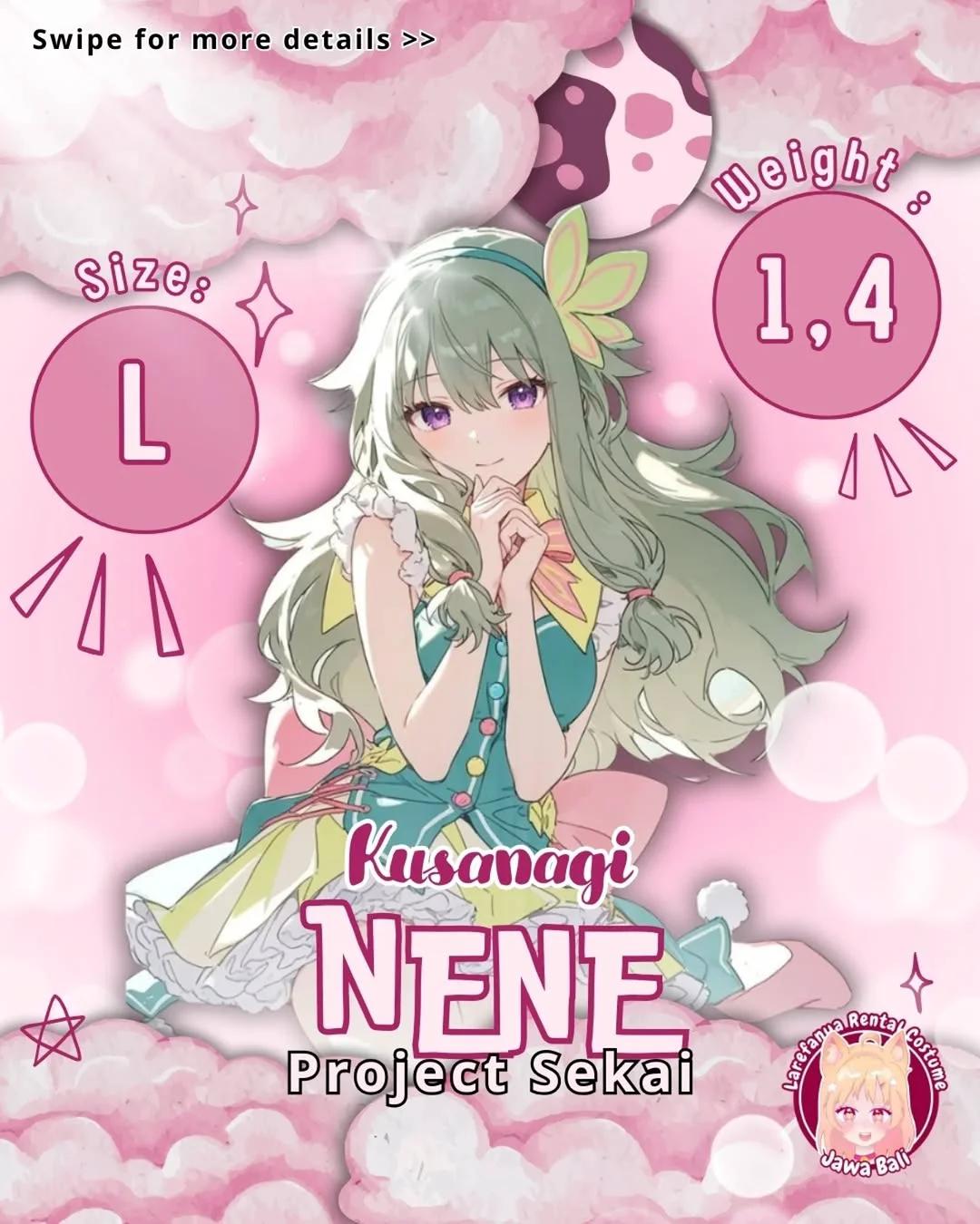 Kusanagi Nene Project Sekai - Kostum, Wig, Aksesoris