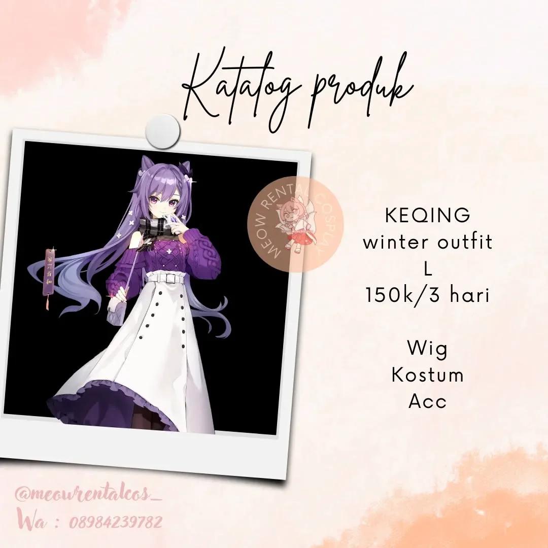 Keqing Genshin Impact - Winter Outfit Kostum Wig Acc