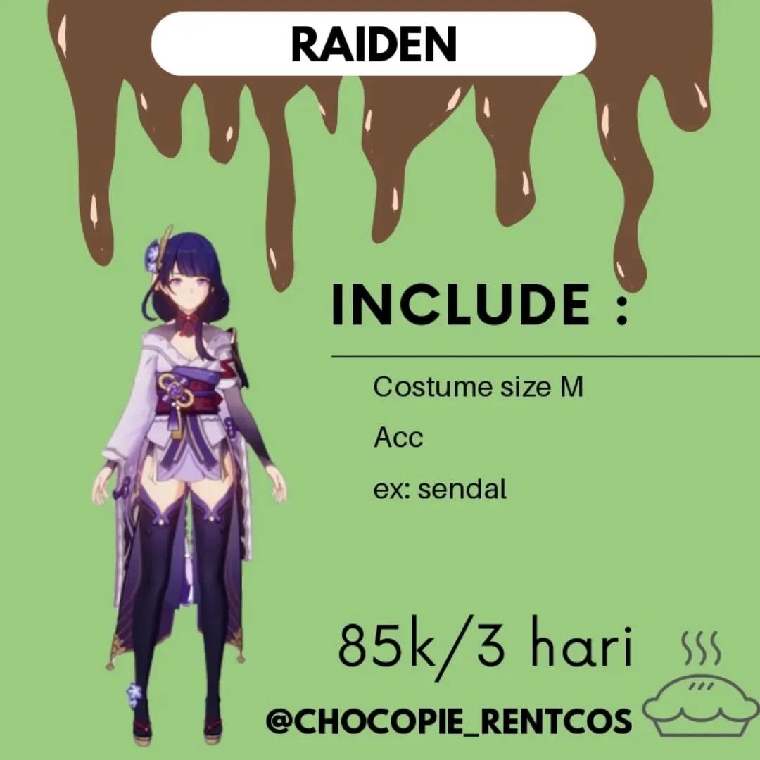 Raiden Genshin Impact - Costume Wig Aksesoris Set