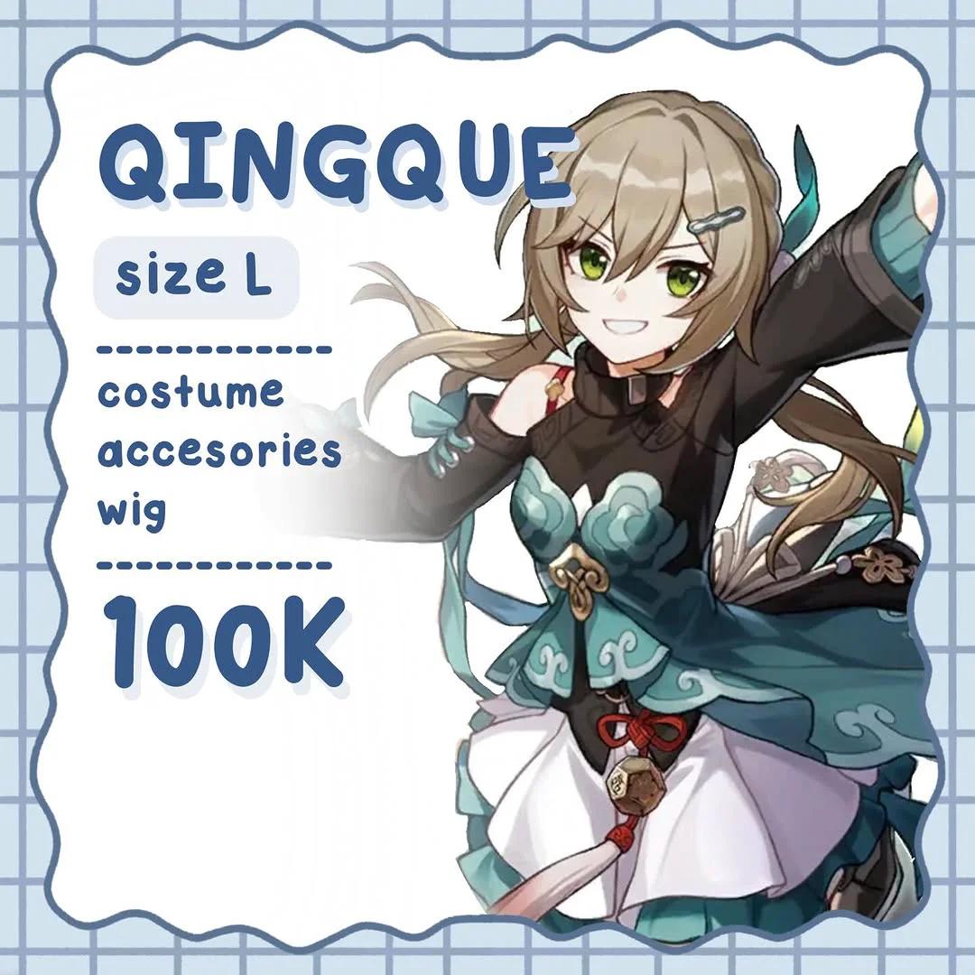 Qingque Honkai Star Rail - Kostum Set Wig