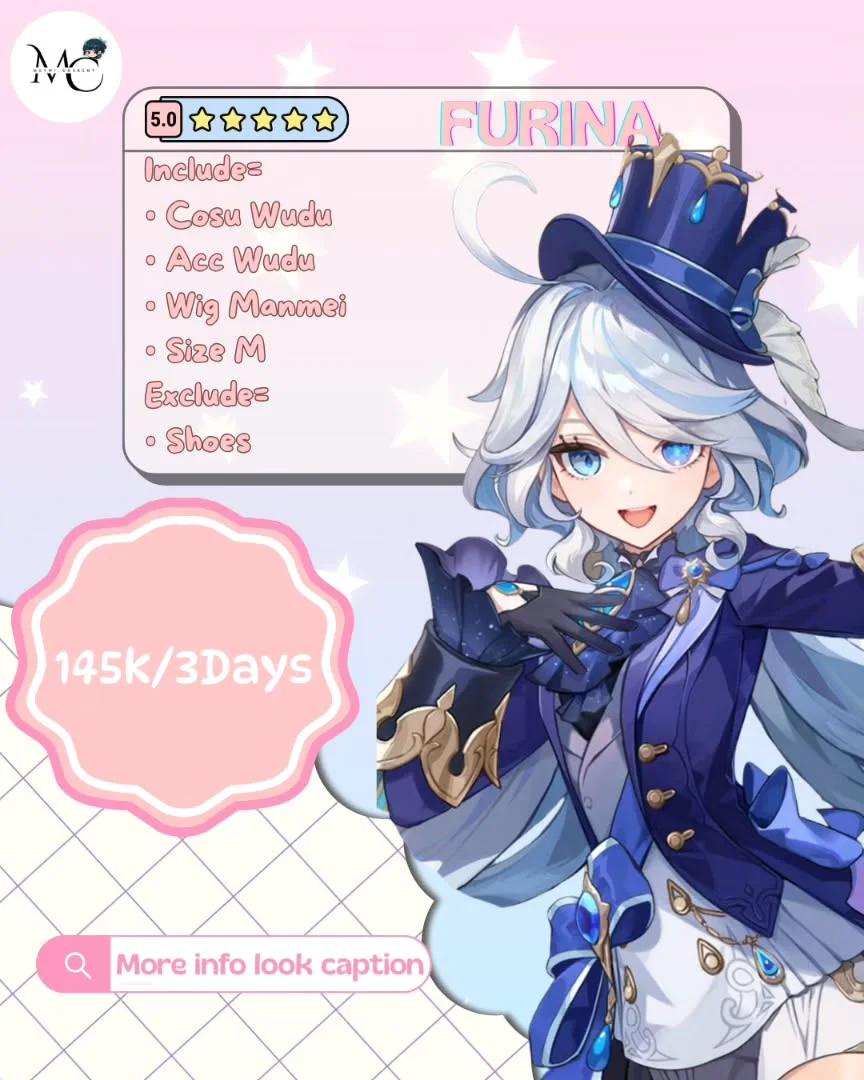 Furina White Fullset Cosplay Rental