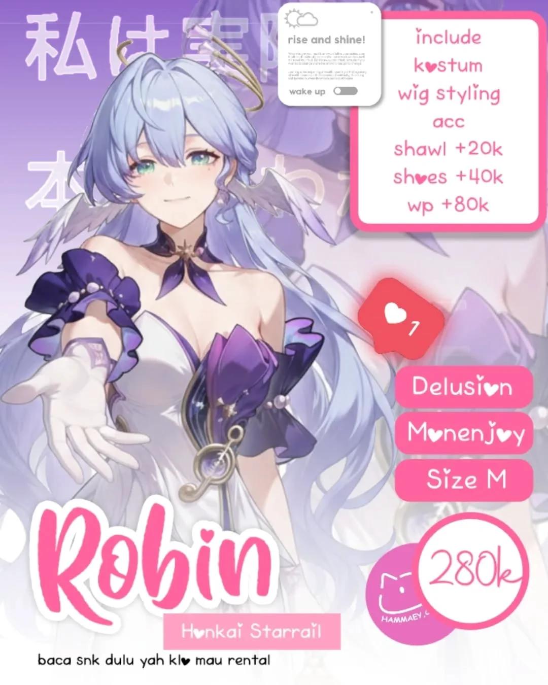 Robin Honkai Star Rail Cosplay Rental Fullset