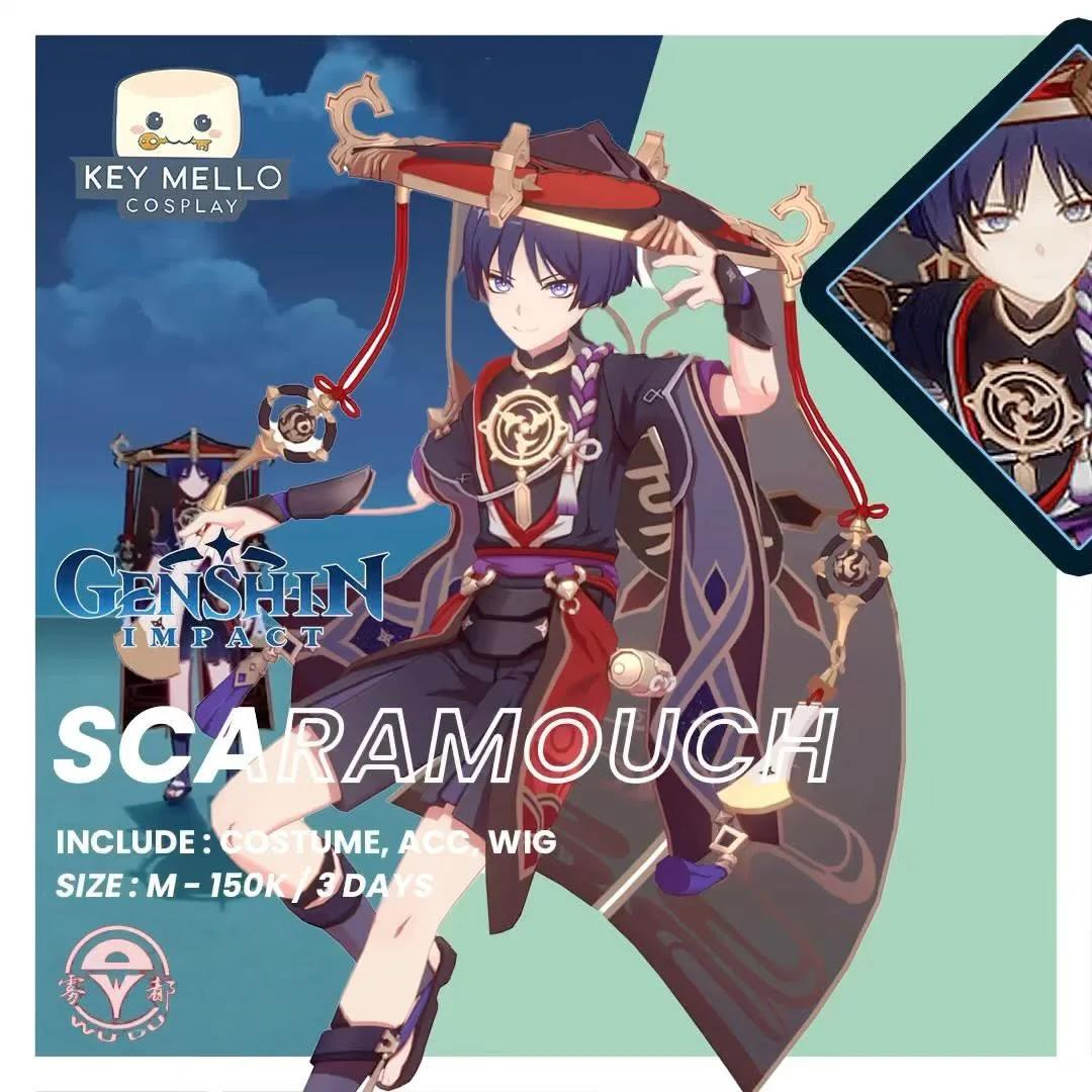 Scaramouch Genshin Impact - Kostum & Wig