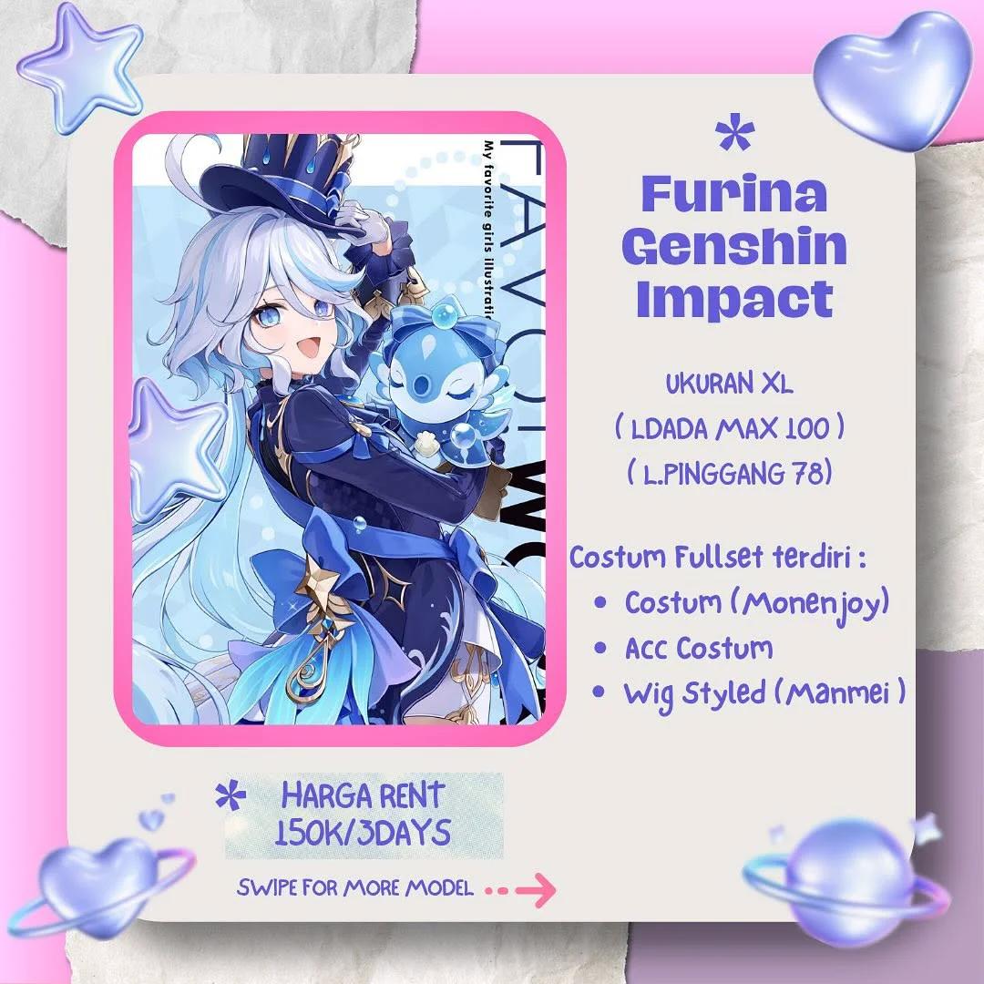 Furina Genshin Impact Cosplay Costume Monenjoy Manmei Wig