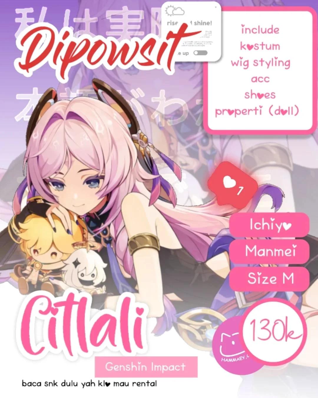 Citlali Genshin Impact Fullset Cosplay Rental