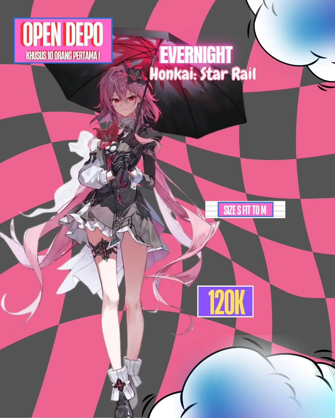 Evernight Honkai Star Rail - Kostum Fullset
