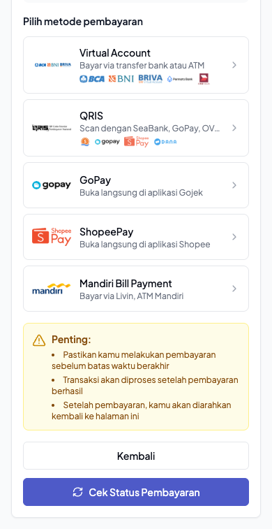 Cara Bayar Denda Sewa (Kerusakan/Keterlambatan) - langkah 6