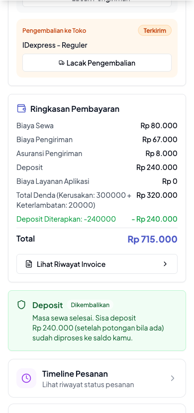 Cara Bayar Denda Sewa (Kerusakan/Keterlambatan) - langkah 8
