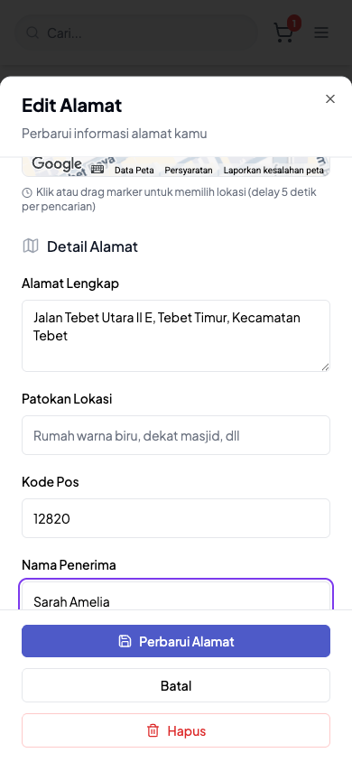 Cara Kelola Alamat dan Rekening Bank - langkah 5
