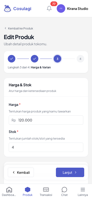 Cara Kelola Stok dan Varian Produk (untuk Penjual) - langkah 2