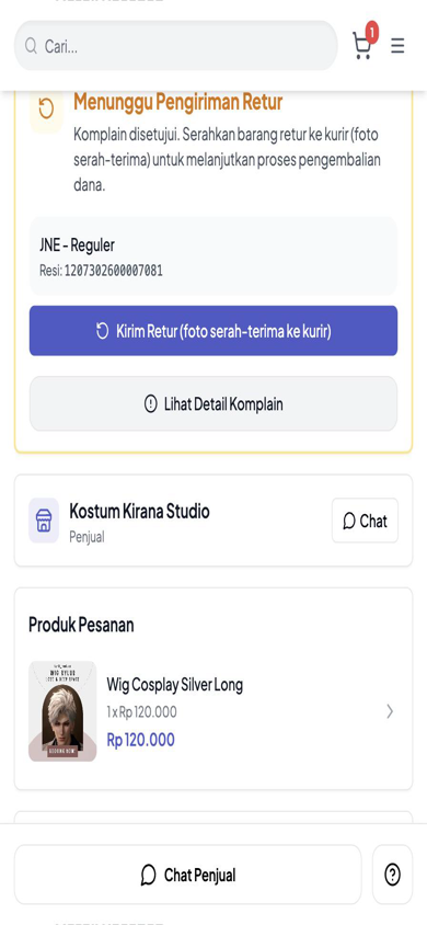 Cara Kirim Barang Retur (Komplain Disetujui) - langkah 2