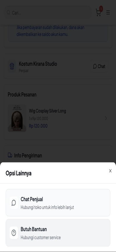Cara Komplain Pesanan - langkah 1