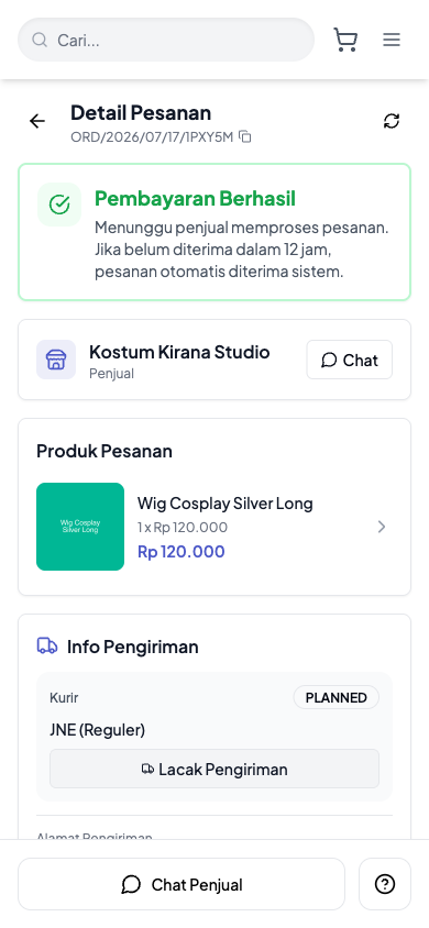 Cara Lacak Pesanan - langkah 1