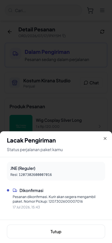 Cara Lacak Pesanan - langkah 3