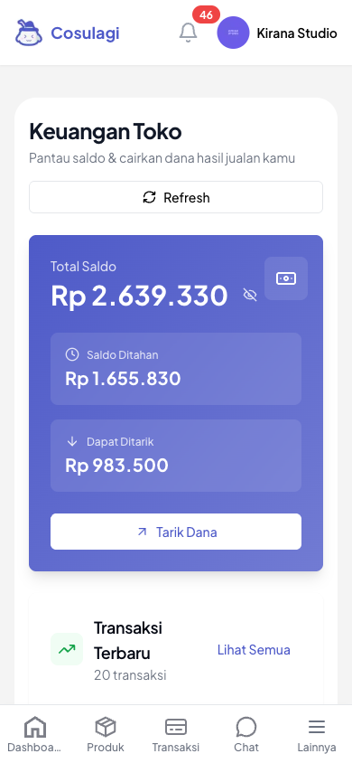 Cara Menarik Saldo (untuk Penjual) - langkah 1