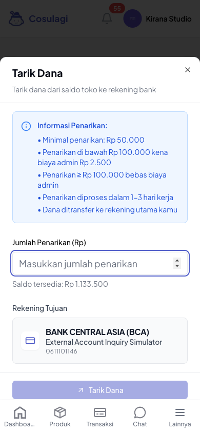 Cara Menarik Saldo (untuk Penjual) - langkah 3
